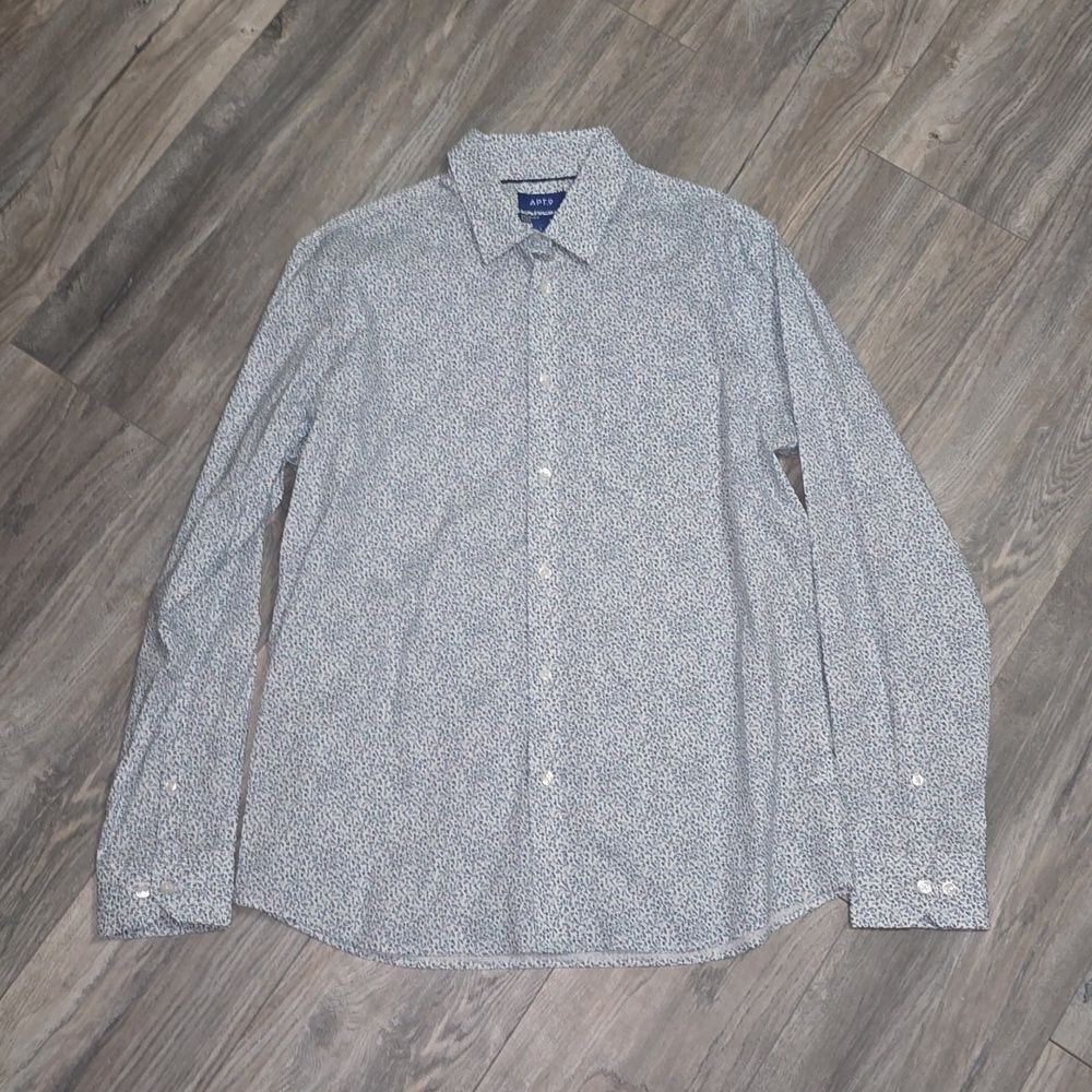 NWOT, Apt. 9 • Premium Flex No Iron Floral Button Down Dress Shirt, Size Large